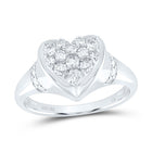 14K White Gold Diamond Fashion Heart Ring 1/2 Cttw - Splendid Jewellery