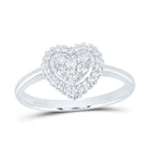 14K White Gold Diamond Fashion Heart Ring 1/3 Cttw - Splendid Jewellery