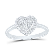 Load image into Gallery viewer, 14K White Gold Diamond Fashion Heart Ring 1/3 Cttw - Splendid Jewellery
