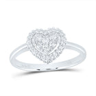 14K White Gold Diamond Fashion Heart Ring 1/3 Cttw - Splendid Jewellery