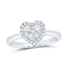 14K White Gold Diamond Fashion Heart Ring 1/3 Cttw - Splendid Jewellery