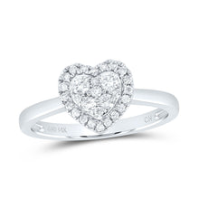 Load image into Gallery viewer, 14K White Gold Diamond Fashion Heart Ring 1/3 Cttw - Splendid Jewellery