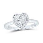 14K White Gold Diamond Fashion Heart Ring 1/3 Cttw - Splendid Jewellery