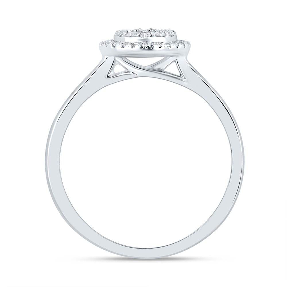 14K White Gold Diamond Fashion Heart Ring 1/3 Cttw - Splendid Jewellery