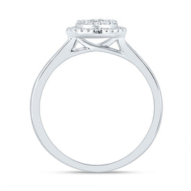 14K White Gold Diamond Fashion Heart Ring 1/3 Cttw - Splendid Jewellery