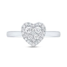 14K White Gold Diamond Fashion Heart Ring 1/3 Cttw - Splendid Jewellery
