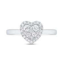Load image into Gallery viewer, 14K White Gold Diamond Fashion Heart Ring 1/3 Cttw - Splendid Jewellery