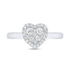 14K White Gold Diamond Fashion Heart Ring 1/3 Cttw - Splendid Jewellery