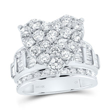 Load image into Gallery viewer, 14K White Gold Diamond Fashion Heart Ring 3 Cttw - Splendid Jewellery