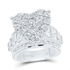 14K White Gold Diamond ""Fashion Heart Ring""" 4 Cttw - Splendid Jewellery
