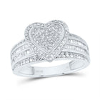 14K White Gold Diamond Fashion Heart Ring 7/8 Cttw - Splendid Jewellery