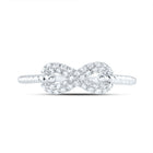 14K White Gold Diamond Fashion Infinity Ring 1/5 Cttw - Splendid Jewellery