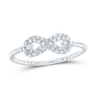 14K White Gold Diamond Fashion Infinity Ring 1/5 Cttw - Splendid Jewellery