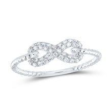 Load image into Gallery viewer, 14K White Gold Diamond Fashion Infinity Ring 1/5 Cttw - Splendid Jewellery