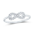 14K White Gold Diamond Fashion Infinity Ring 1/5 Cttw - Splendid Jewellery