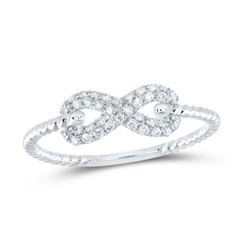 14K White Gold Diamond Fashion Infinity Ring 1/5 Cttw - Splendid Jewellery