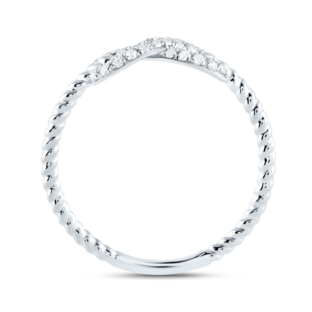 14K White Gold Diamond Fashion Infinity Ring 1/5 Cttw - Splendid Jewellery