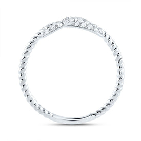 14K White Gold Diamond Fashion Infinity Ring 1/5 Cttw - Splendid Jewellery