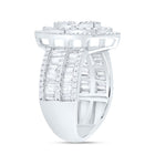 14K White Gold Diamond Fashion Marquise Baguette Bridal Ring 1 3/4 Cttw - Splendid Jewellery