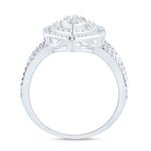 14K White Gold Diamond Fashion Marquise Baguette Bridal Ring 1 3/4 Cttw - Splendid Jewellery