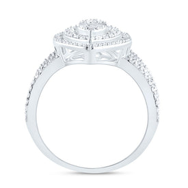 14K White Gold Diamond Fashion Marquise Baguette Bridal Ring 1 3/4 Cttw - Splendid Jewellery