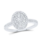 14K White Gold Diamond Fashion Oval Ring 1/2 Cttw - Splendid Jewellery