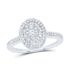 14K White Gold Diamond Fashion Oval Ring 1/2 Cttw - Splendid Jewellery