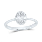 14K White Gold Diamond Fashion Oval Ring 1/4 Cttw - Splendid Jewellery