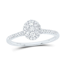 Load image into Gallery viewer, 14K White Gold Diamond Fashion Oval Ring 3/8 Cttw - Splendid Jewellery