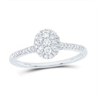 14K White Gold Diamond Fashion Oval Ring 3/8 Cttw - Splendid Jewellery