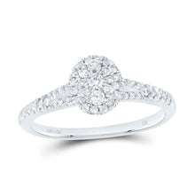 Load image into Gallery viewer, 14K White Gold Diamond Fashion Oval Ring 3/8 Cttw - Splendid Jewellery