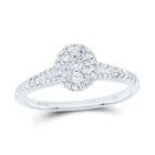 14K White Gold Diamond Fashion Oval Ring 3/8 Cttw - Splendid Jewellery