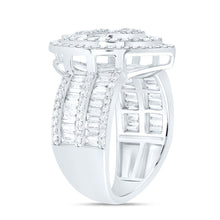 Load image into Gallery viewer, 14K White Gold Diamond Fashion Pear Baguette Bridal Ring 1 3/8 Cttw - Splendid Jewellery