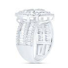 14K White Gold Diamond Fashion Pear Baguette Bridal Ring 1 3/8 Cttw - Splendid Jewellery