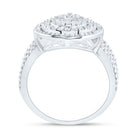 14K White Gold Diamond Fashion Pear Baguette Bridal Ring 1 3/8 Cttw - Splendid Jewellery