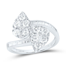 Load image into Gallery viewer, 14K White Gold Diamond Fashion Pear Cuff Ring 1 3/8 Cttw - Splendid Jewellery