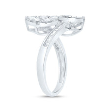 Load image into Gallery viewer, 14K White Gold Diamond Fashion Pear Cuff Ring 1 3/8 Cttw - Splendid Jewellery