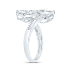 14K White Gold Diamond Fashion Pear Cuff Ring 1 3/8 Cttw - Splendid Jewellery