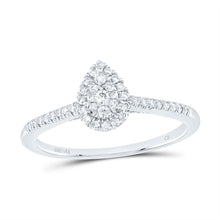 Load image into Gallery viewer, 14K White Gold Diamond Fashion Pear Ring 1/3 Cttw - Splendid Jewellery