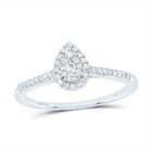 14K White Gold Diamond Fashion Pear Ring 1/3 Cttw - Splendid Jewellery