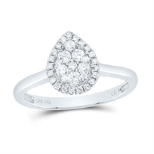 Load image into Gallery viewer, 14K White Gold Diamond Fashion Pear Ring 1/3 Cttw - Splendid Jewellery