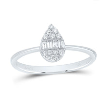 Load image into Gallery viewer, 14K White Gold Diamond Fashion Pear Ring 1/5 Cttw - Splendid Jewellery