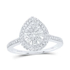 14K White Gold Diamond Fashion Pear Ring 5/8 Cttw - Splendid Jewellery