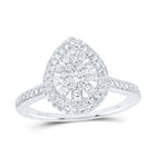 14K White Gold Diamond Fashion Pear Ring 5/8 Cttw - Splendid Jewellery