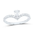 14K White Gold Diamond Fashion Pear Women's Ring 5/8 Cttw - Splendid Jewellery