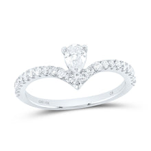 Load image into Gallery viewer, 14K White Gold Diamond Fashion Pear Women's Ring 5/8 Cttw - Splendid Jewellery
