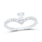 14K White Gold Diamond Fashion Pear Women's Ring 5/8 Cttw - Splendid Jewellery