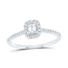 14K White Gold Diamond Fashion Promise Emerald Ring 1/3 Cttw - Splendid Jewellery