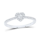 14K White Gold Diamond Fashion Promise Heart Ring 1/4 Cttw - Splendid Jewellery