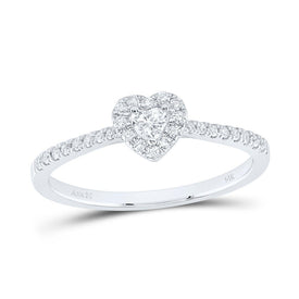 14K White Gold Diamond Fashion Promise Heart Ring 1/4 Cttw - Splendid Jewellery
